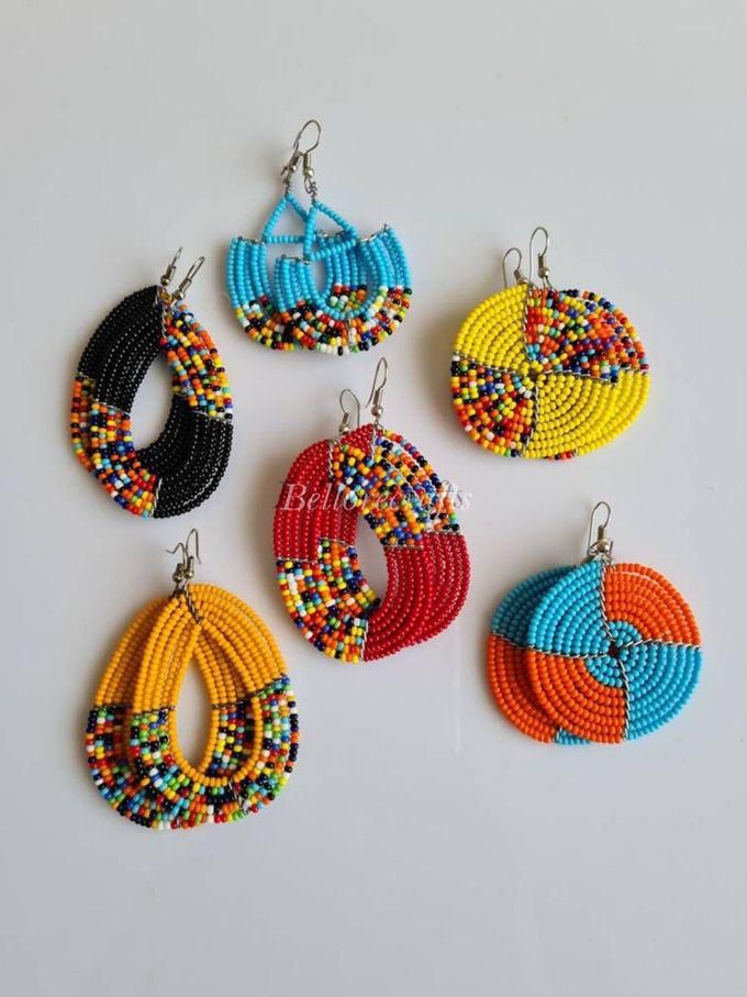 Fashion African Beaded Cluster Earrings