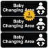 Baby Changing Station Sign: Easy to Mount Informative Plastic Sign with Symbols 9x3, Pack of 3 (Black)
