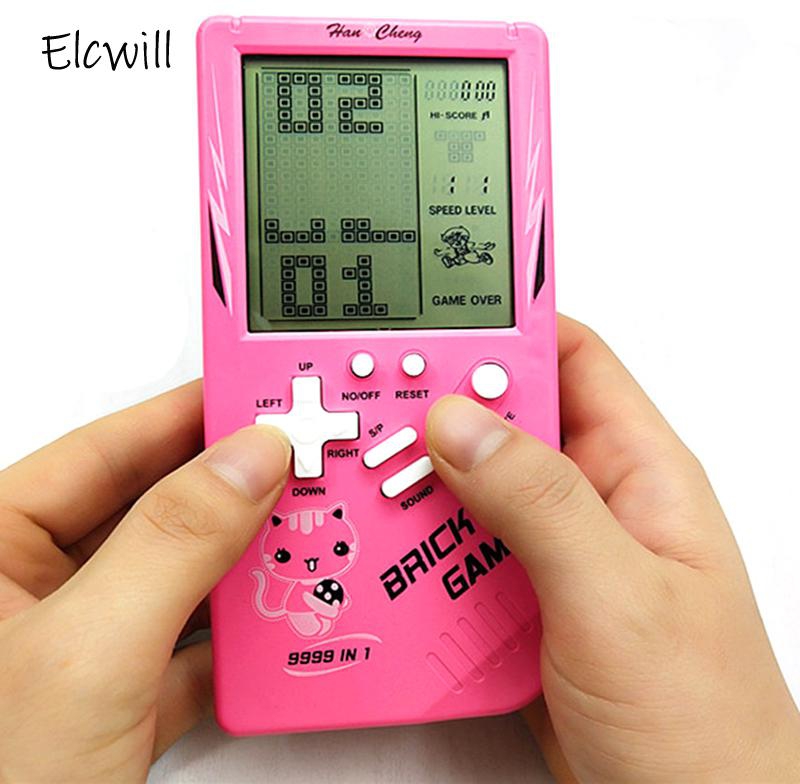 Portable Game Console Tetris Handheld Game Players Big Screen Electronic Game Console Yellow