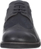 Steps Dotted Accent Round Toe Lace-up Oxford Shoes for Men - Dark Navy, 42