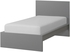 MALM Bed frame, high - grey stained/Lönset 90x200 cm