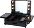 Maylan Makeup Train Stand Case With Pro Studio Artist Trolley And Lights, Black - Large