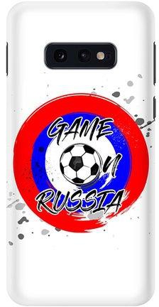 غطاء حماية واقِ لهاتف سامسونج جالاكسي S10E مكتوب عليه عبارة "Game On Russia"