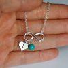 Personalized Infinity Necklace Turquoise Birthstone Necklace
