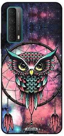 Owl Printed Protective Case Cover For Huawei P Smart 2021 Multicolour
