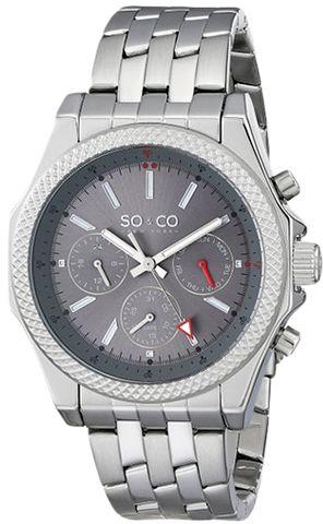 SO&CO New York Men Gray Dial Stainless Steel Band Watch - 5003.2