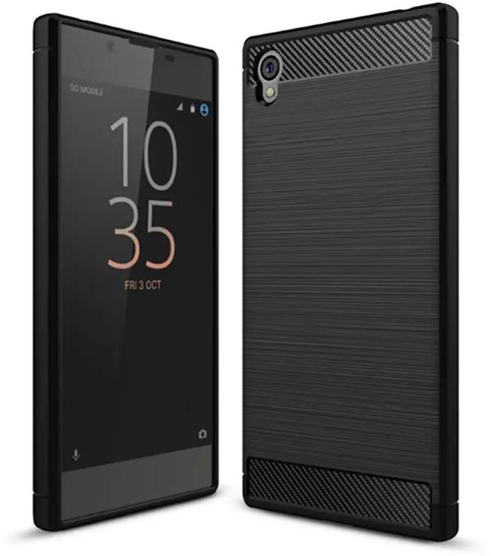 Shinwo Sony Xperia L1/Xperia E6 Smartphone Rugged Armor Carbon Fiber TPU Shock Proof Protective Case