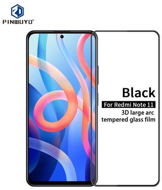 For Xiaomi Redmi Note 11 / Poco M4 Pro 5G PINWUYO 9H 3D Curved Full Screen Explosion-proof Tempered Glass Film(Black)