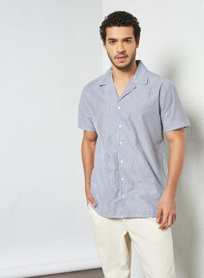 Striped Short Sleeve Shirt Blue