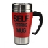 350ml Stainless Steel Lazy Self Stirring Auto Mixing Mug Office Home Tea Coffee Cup Red