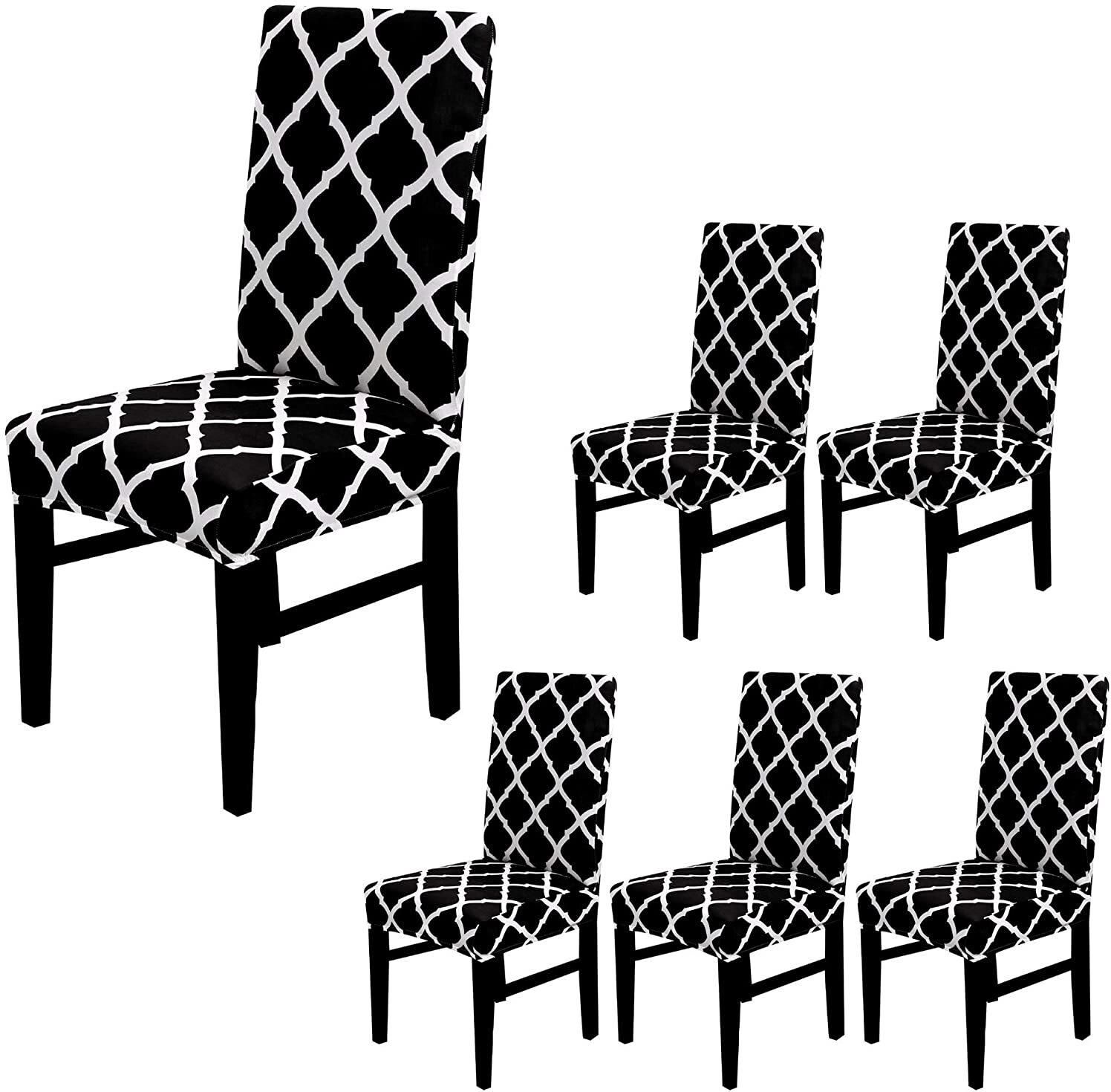 Nar Chair Cover (D-Black Lattice, 6Pcs Set)