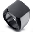 Stainless Steel Men Ring Black Polished Size 10