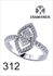 3Diamonds Heart Shape Platinum Plated Ring For Women With Zircon Stone - Silver