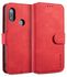 DG.MING Retro Oil Side Horizontal Flip Case For Xiaomi Redmi 6 Pro / MI A2 Lite, With Holder & Card Slots & Wallet (Red)