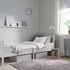 SUNDVIK Ext bed frame with slatted bed base - grey 80x200 cm