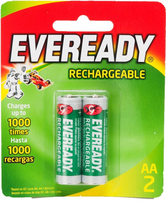 Eveready 2 AA Rechargable 1300 Mah Batteries