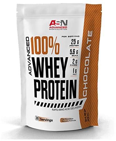 Advanced Sports Nutrition (ASN) | 100% Whey Protein | High Protein | Amino Optimal Performance | BCAA | 25g Protein | Muscle Building | Quick Absorbing | 120 Calories | 30 Servings | Chocolate