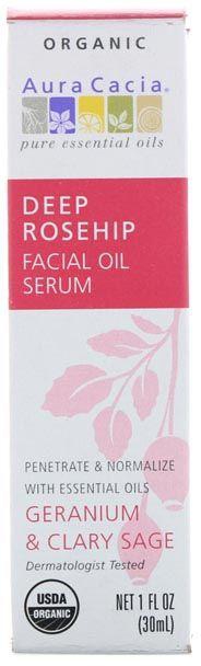 Aura Cacia Deep Rosehip Facial Oil Serum Organic  30 ml