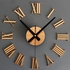 Generic 40-60CM Adjustable DIY 3D Wall Clock Roman Numeral Metallic Mirror Stick On Clocks Home Art Decor Gold