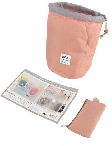 Waterproof Multifunction Travel Cosmetic Bag Pink/Grey