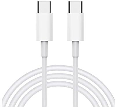 NTECH (USB-C to USB-C) 60W Cable 1M, Power Delivery Fast Charging PD Charger Cord Compatible With (Samsung/MacBook/Air/Pro/iPad Pro/iPad/Air/Huawei/Xiaomi/Lenovo/OnePlus/Android/Phones/Tablets - White