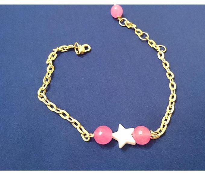 Basmalino Accessories Decorated Star Bracelet - Pink & Gold