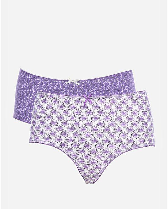 Cottonil Bundle of 2 Printed Underwear - Lilac & White