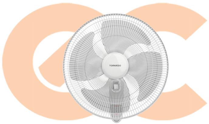 TORNADO Wall Fan 16 Inch With 4 Plastic Blades and Remote Control In White Color EPS-16RW - EHAB Center Home Appliances