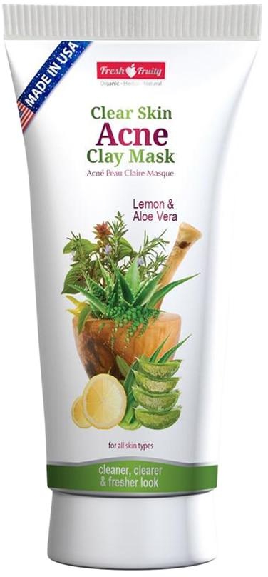 FRESH & FRUITY Facial Clay Mask Clear Skin Acne Lemon & Aloe Vera Face Care 150ml - 266