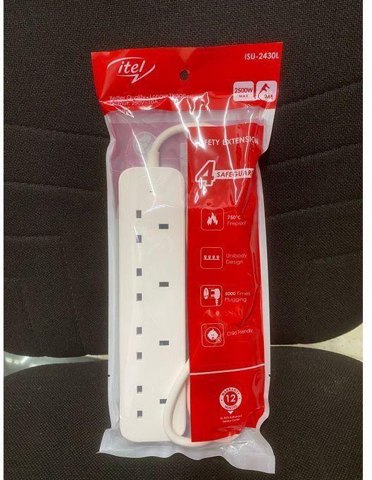 Itel 4 Way Extension Cable - White