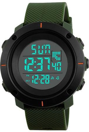 Men's Water Resistant Digital Watch 1213 - 52 mm - Green