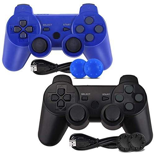 PS3 Controller, PS3 Controller Wireless Bluetooth Gamepad Double Vibration Remote Joystick for Playstation 3 with Charging Cord (2-Pack)