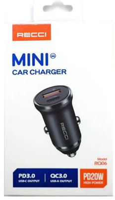 Recci RQ06 Mini Car Charger PD 20W