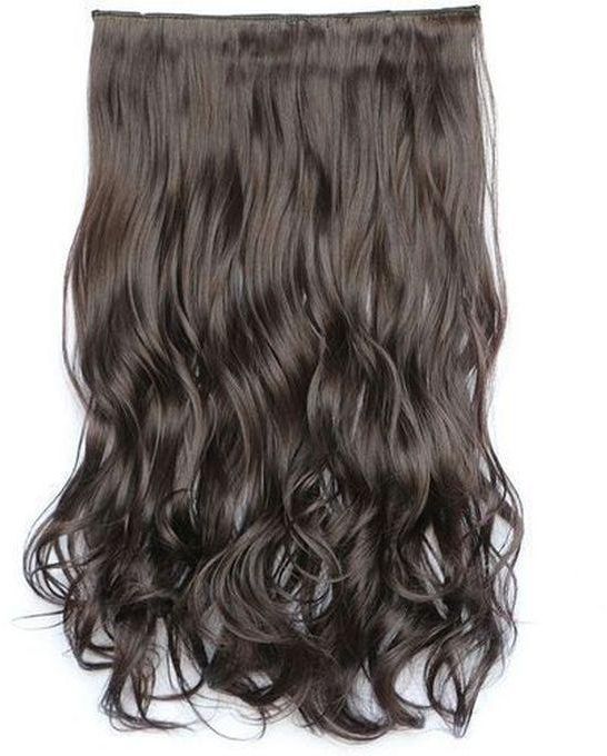 Fluffy Long Curly Hair Extension - Brown