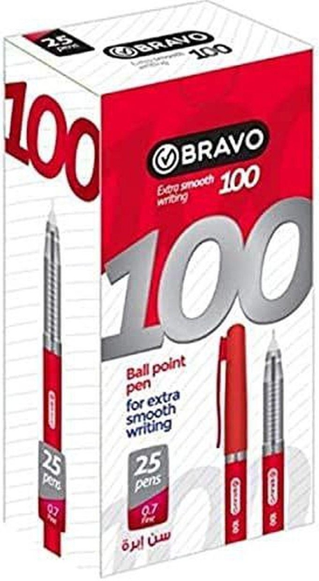 Bravo عدد علبة من قلم برافو احمر اللون 25 قلم