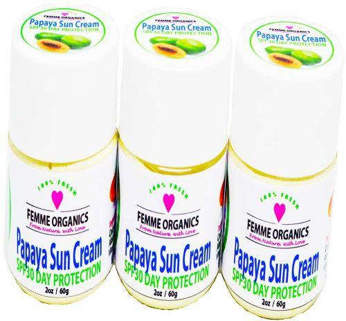 Femme Organics Papaya Sun Cream - 3 Pack