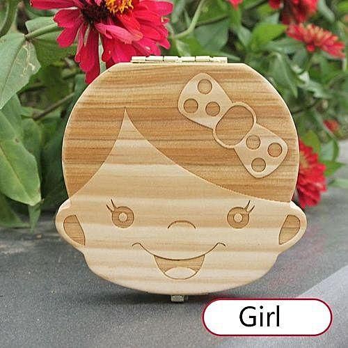 Generic Teeth Wooden Tooth Storage Box Organizer For Kids Baby Save 3-6YEARS Creative Gift Girl