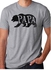 Papa Bear Printed Round Neck Short Sleeve Grey T-shirt