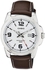 Casio Women's White Dial Leather Band Watch - LTP-1314L-7AV