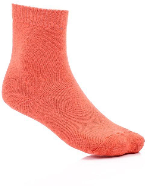 Mr Joe Thick High Ankle Plain Socks With Ribbed Hem - Orange