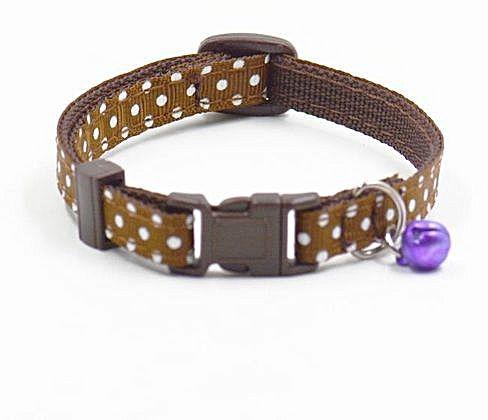 Eissely Hot Cute Bell Collar Small Dog Collar Cat Collars Coffee