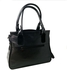 Leatheria Women’s Genuine Leather Handbag Decorated With Chamois-Large- Black