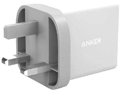 Anker 24W 2-Port USB Charger UK White with 3ft micro USB Cable White - B2021K21