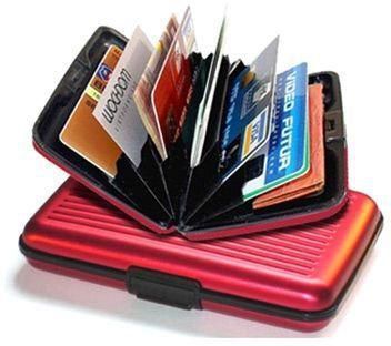 Aluminium Credit Business ID Card Holder Wallet Purse Pocket Case Red