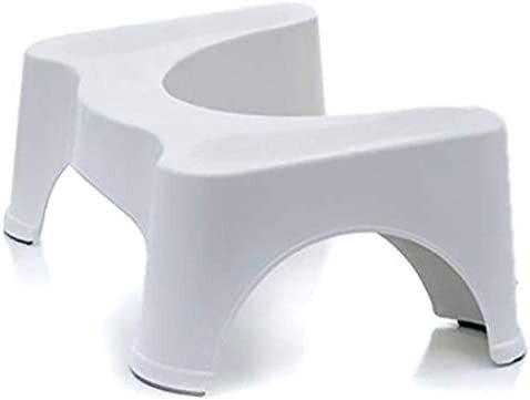 AtrauX Nonslip Bathroom Toilet Stool, Squatting Stool Toilet Posture and Healthy Release, Prevent Constipation Toilet Footstool for Better Bowel Movements (White Color)
