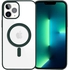غطاء جراب مغناطيسي يدعم الماجسيف بحواف ملونة وتصميم رائع لهاتف ابل ايفون 12 برو ماكس - اخضر/ شفاف IPhone 12 Pro Max (6.7 Inch)