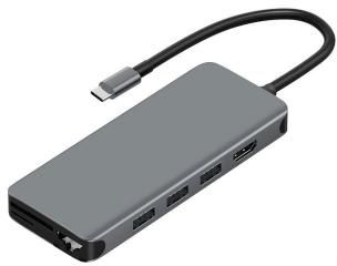Green Lion 12 in 1 USB-C Hub 4K – Gray