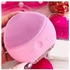 Silicone Facial Cleansing Brush With Charger Pink
