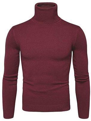 Fashion Warm Pull Neck Sweater - Maroon