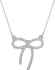 Mestige Women's Rhodium Plated Crystal Bow Pendant Necklace